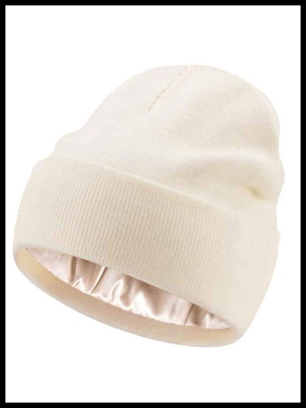 Satin Lined Knit Beanie Hat 100% Cotton Winter Hat for Women Men